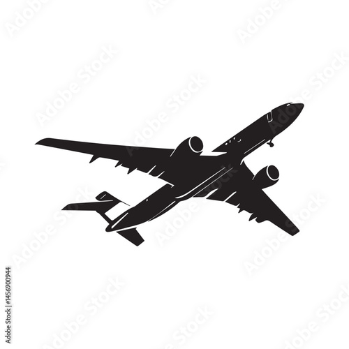 Flat Airplane Silhouette Illustration