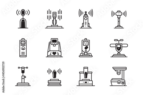 Doppler ultrasound minimalist 2D line art symbol
