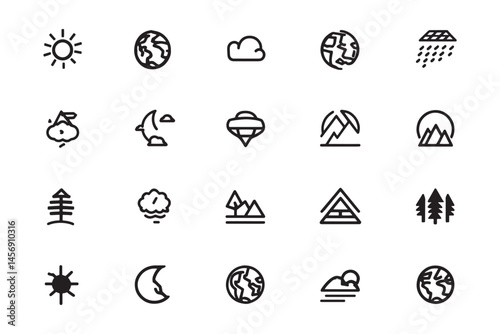 Earthshade ultra minimalist 2D line drawing