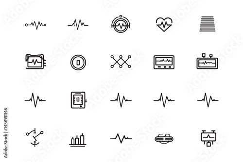 ECG gel ultra minimalist 2D line illustration