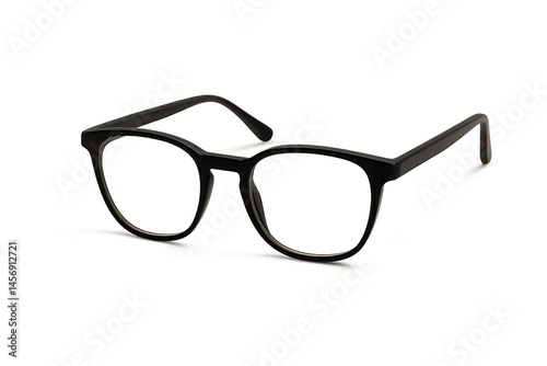Black Frame Eyeglasses with Clear Lenses on Transparent Background for Modern Fashion Optical Accessory and Stylish Vision Design