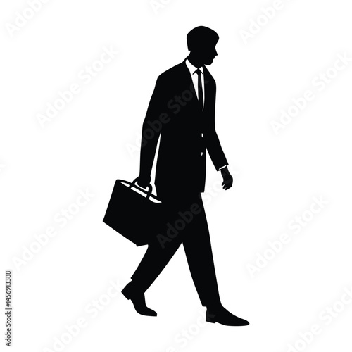 silhouette of a businessman with briefcase