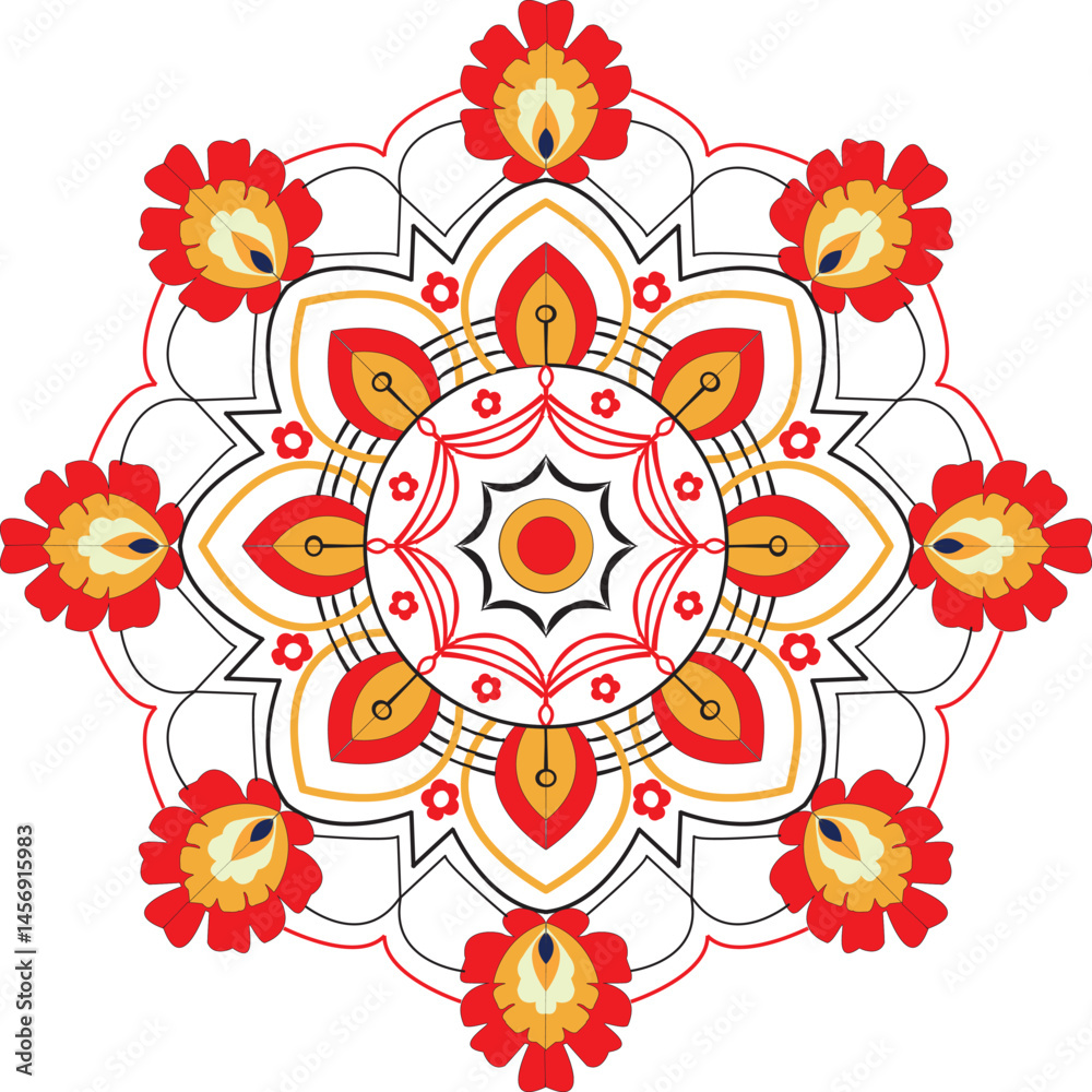 Fototapeta premium Colorful Mandala,Ready To Colour Mandala