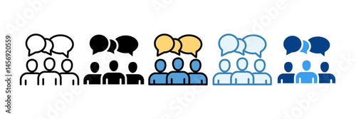 Group Discussion  Icon Set Multiple Style Collection