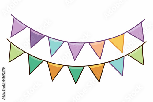 Colorful Pastel Triangle Bunting Flags Party Decoration