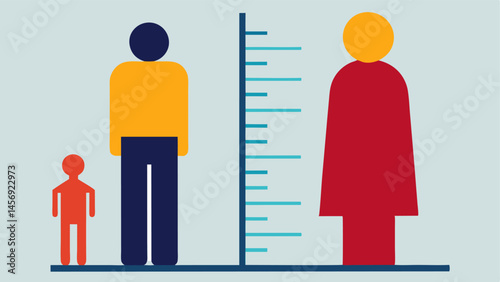 Height Chart Highlight An emphasis on the height chart showing a ruler measuring the suspects height in contrast to their visible figure.