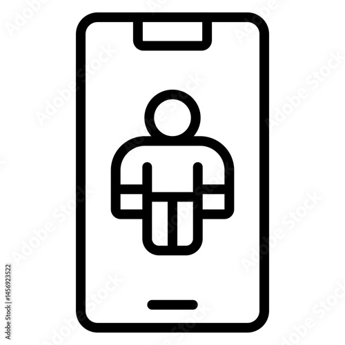 Virtual Try-On Vector Line Icon Design