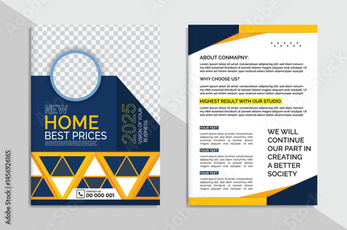 Real Estate Concept Template Layout Design. Modern Brochure, Book Cover, Flyer, Poster Template a4 size design