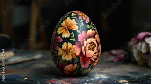 Decorative Egg with Flower Pattern