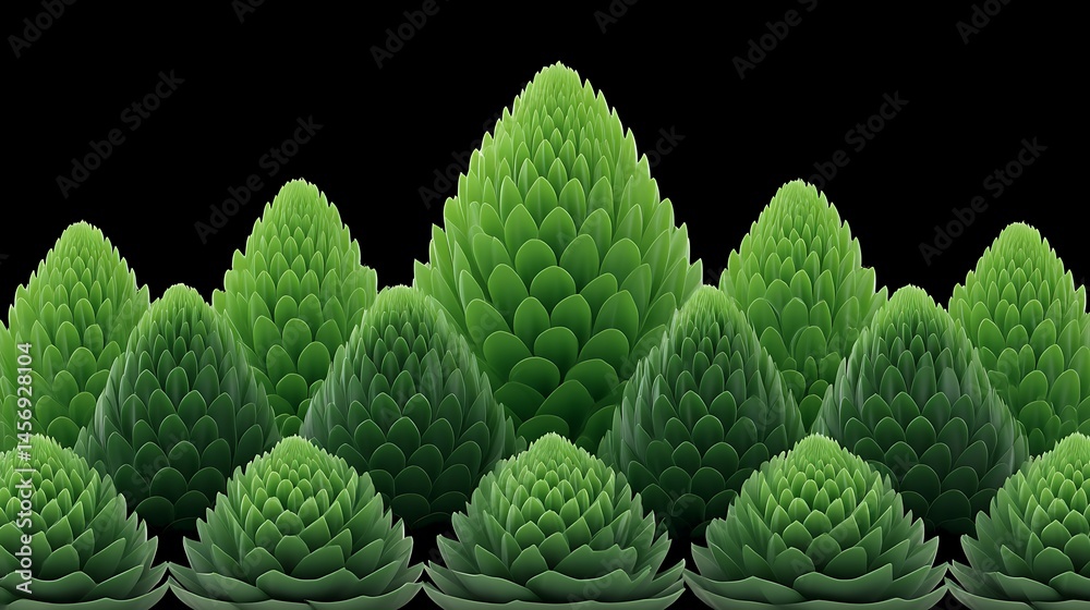 Fototapeta premium Lush Green Succulent Border with Nature Design.