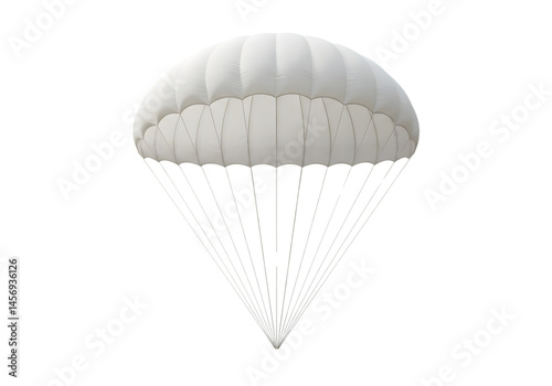 White Parachute Design: High-Resolution Image for Skydiving & Extreme Sports