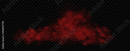 Spicy burst powder. Splashes of red pepper explosion. Overlay effect of chili or paprika spice splatters. 