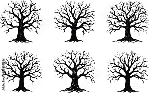 Halloween Bare Spooky Trees Silhouette 