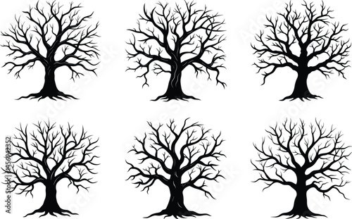 Halloween Bare Spooky Trees Silhouette 