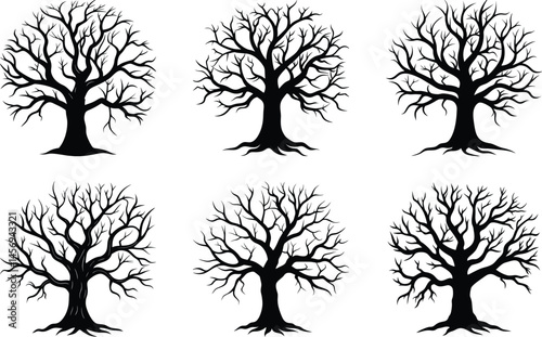 Halloween Bare Spooky Trees Silhouette 