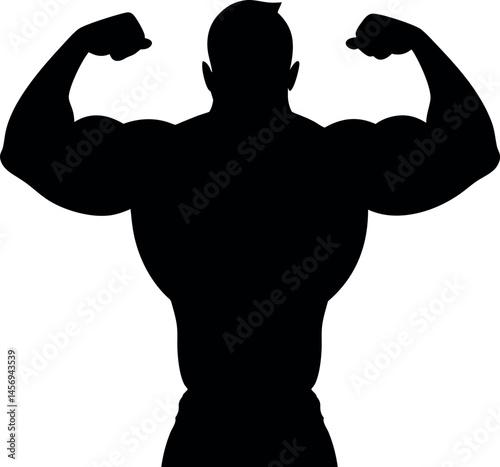 Bodybuilder Silhouette – High-Quality Vector for Fitness, Gym, Workout, and Muscle Training Designs