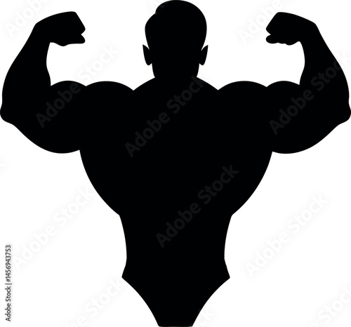 Bodybuilder Silhouette – High-Quality Vector for Fitness, Gym, Workout, and Muscle Training Designs