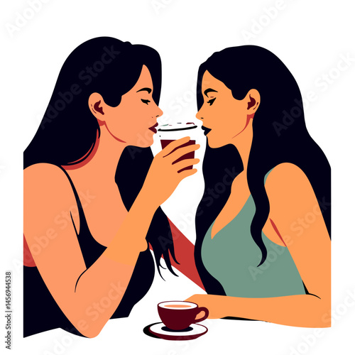Friends sharing coffee and connecting, confidence and self-expression