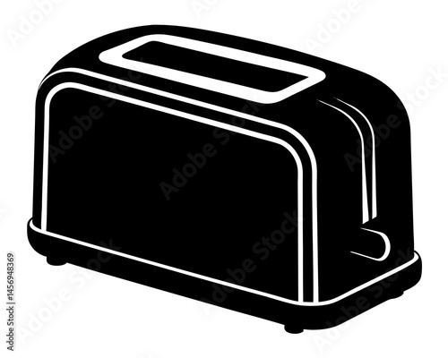 Toaster vector silhouette illustration isolated on white background