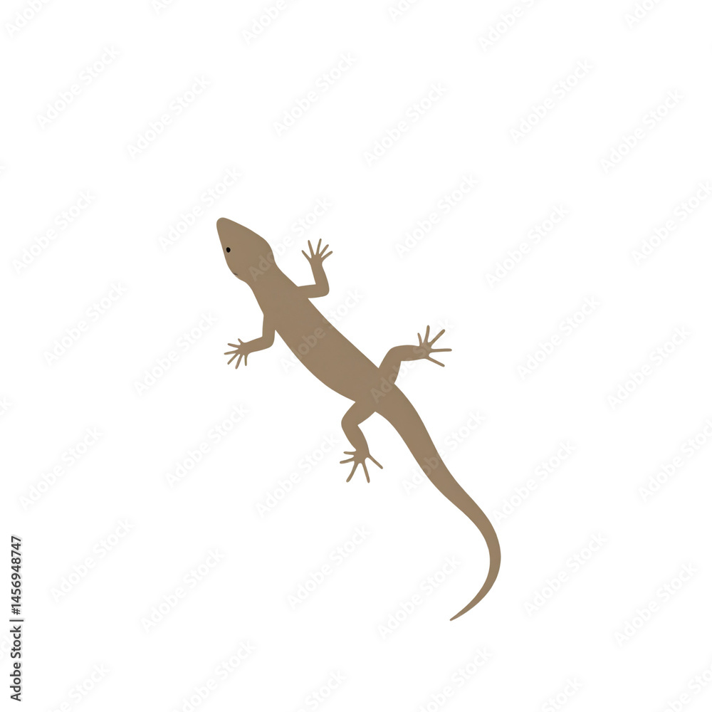 Naklejka premium A lizard with an elongated tail and four splayed limbs.