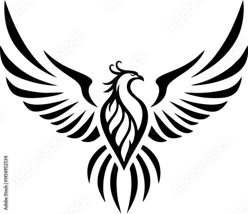 Dotwork Minimalist Phoenix Tattoo with Subtle Shading Detail