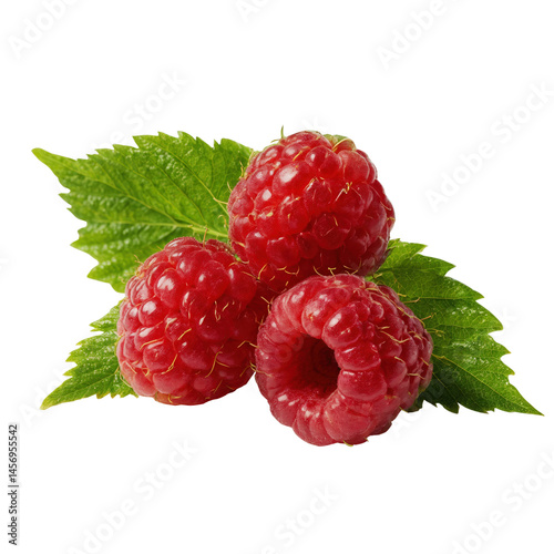 Sharp Focus Raspberry Splash with Full Detail on Transparent Background, PNG
