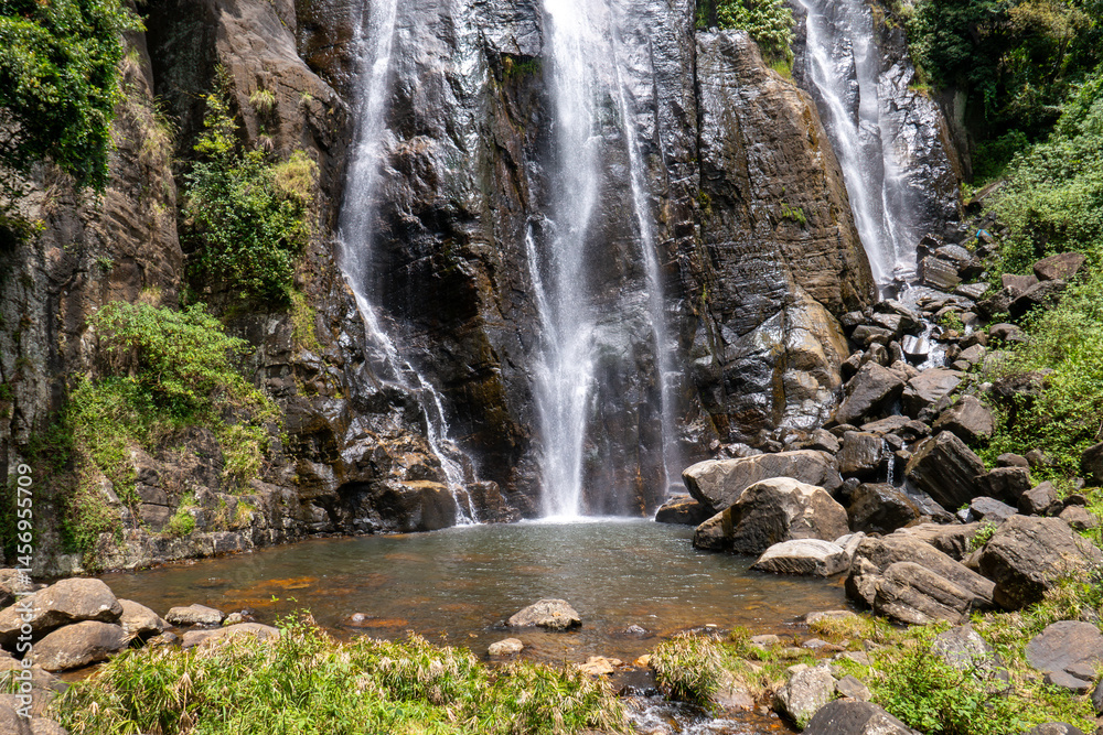 Fototapeta premium alien waterfall in Walhaputenna, Sri Lanka