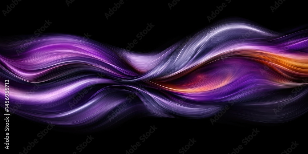 Naklejka premium Abstract fluid forms in vibrant colors on black background.