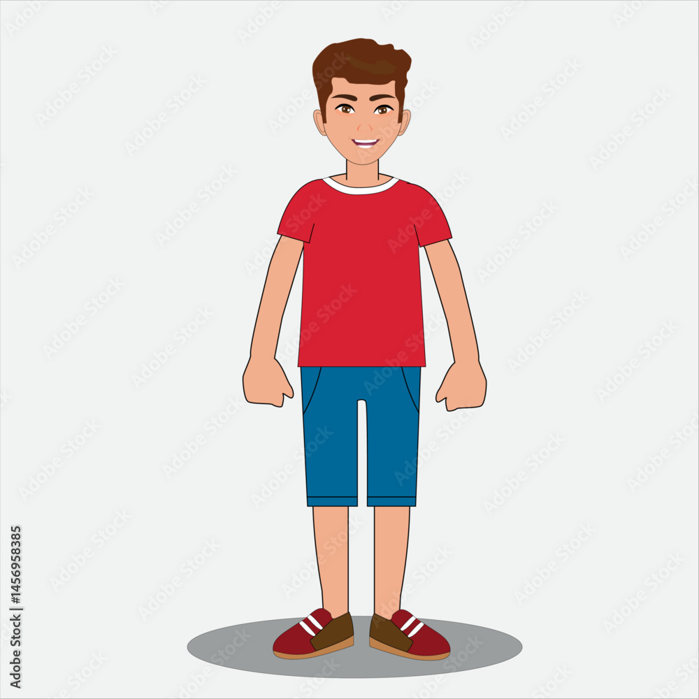 Fototapeta premium 2d Cartoon character of a boy