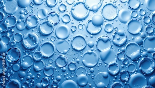 crisp bubble pattern in an abstract style on a glacier blue background, with glossy contrast, mellow light, high resolution