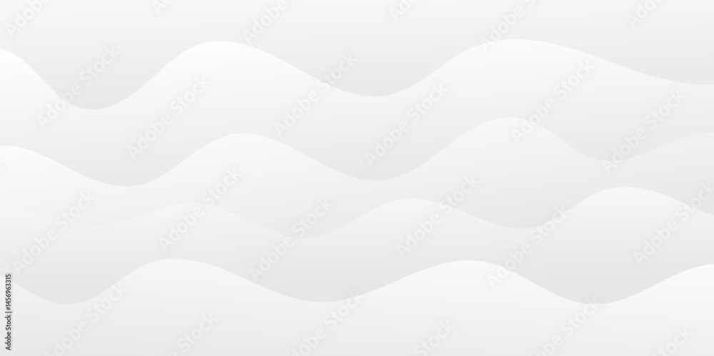 Obraz premium Abstract minimalistic white paper wave curve lines banner background design.