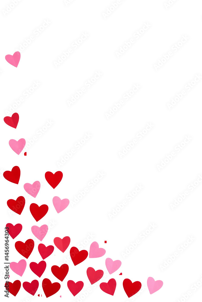 Fireworks Made from Tiny Red and Pink Hearts, Creating a Festive and Celebratory Atmosphere Fireworks Made from Tiny Red and Pink Hearts, Creating a Festive and Celebratory Atmosphere