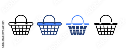 Shooping Basket Icon set multiple style collection