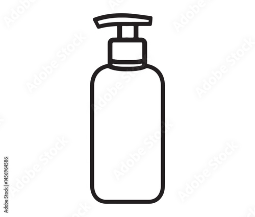 Spray bottle silhouette. Cosmetic dispenser bottle icons. Minimalist pump bottle illustrations.