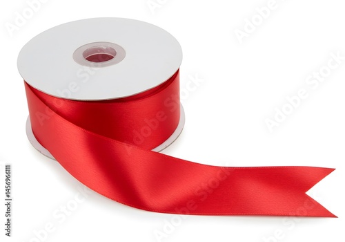 Red satin ribbon roll