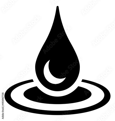 icon illustrates thick liquid or motor oil spreading outward.