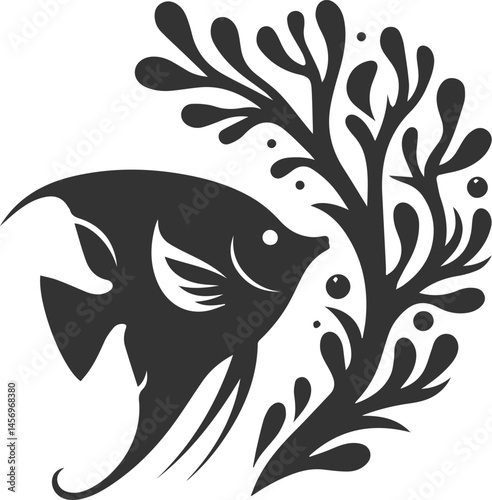 Angelfish vector silhouette