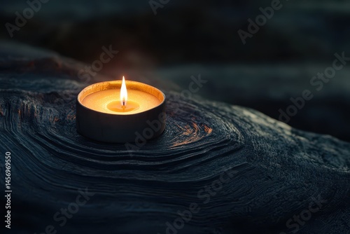 3d illustration of single candle burning in darkness symbolizing hope and unity for earth hour with soft ambient glow and realistic wax texture