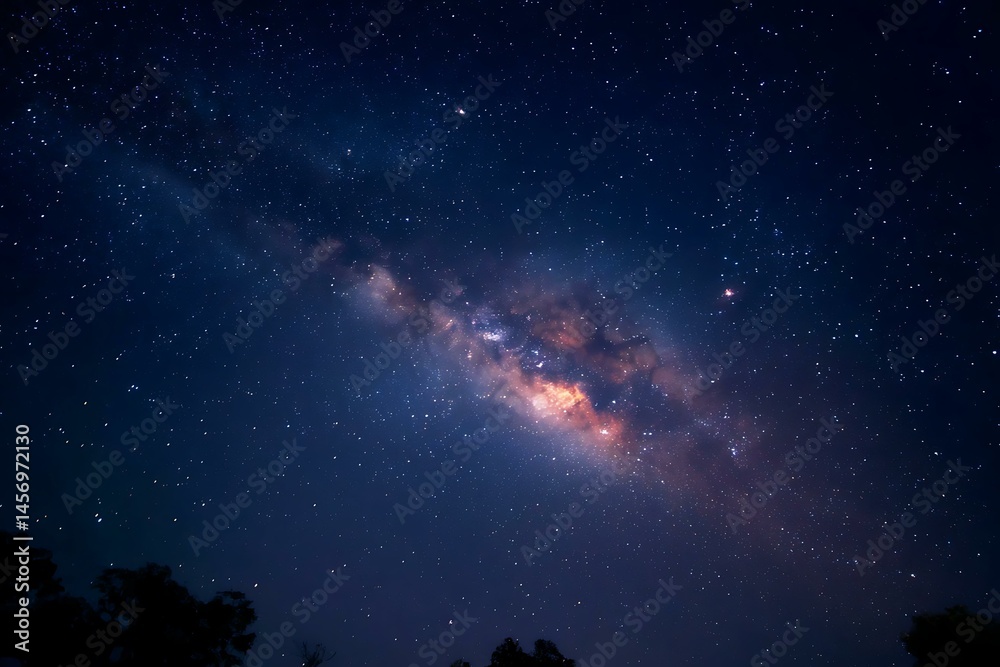 Fototapeta premium Stunning Night Sky with Milky Way Galaxy