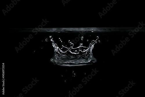 Water Splash in Dark Background