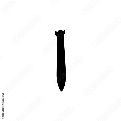 Atomic Bomb Silhouette, can use for Art Illustration, Icon, Symbol, Pictogram, News Illustration, or Graphic Design Element. Vector Illustration