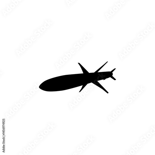 Atomic Bomb Silhouette, can use for Art Illustration, Icon, Symbol, Pictogram, News Illustration, or Graphic Design Element. Vector Illustration