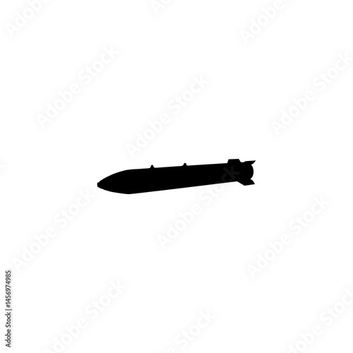 Atomic Bomb Silhouette, can use for Art Illustration, Icon, Symbol, Pictogram, News Illustration, or Graphic Design Element. Vector Illustration