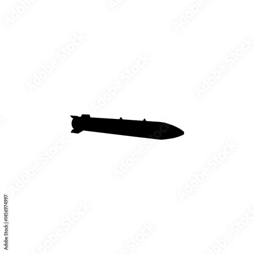 Atomic Bomb Silhouette, can use for Art Illustration, Icon, Symbol, Pictogram, News Illustration, or Graphic Design Element. Vector Illustration
