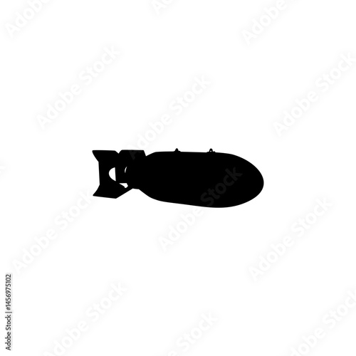 Atomic Bomb Silhouette, can use for Art Illustration, Icon, Symbol, Pictogram, News Illustration, or Graphic Design Element. Vector Illustration