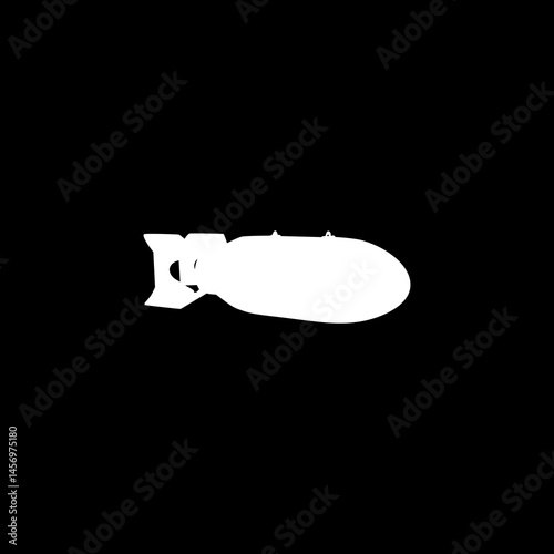 Atomic Bomb Silhouette, can use for Art Illustration, Icon, Symbol, Pictogram, News Illustration, or Graphic Design Element. Vector Illustration