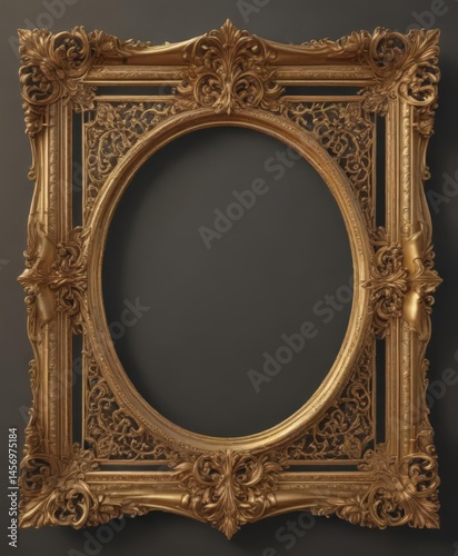 Ornate gold vintage frame, delicate filigree border,  decorative,  frame border,  design