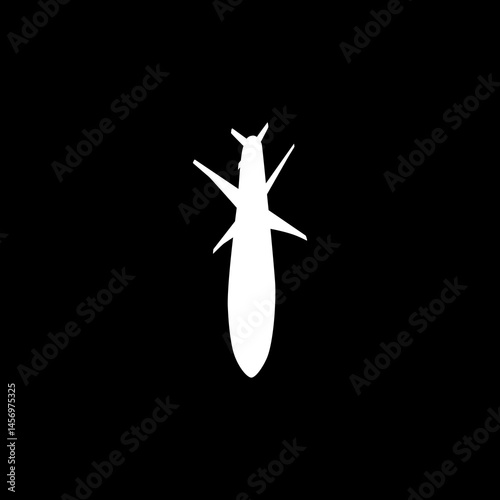 Atomic Bomb Silhouette, can use for Art Illustration, Icon, Symbol, Pictogram, News Illustration, or Graphic Design Element. Vector Illustration