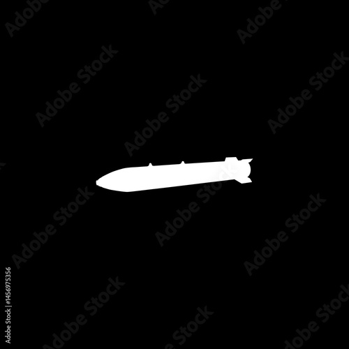 Atomic Bomb Silhouette, can use for Art Illustration, Icon, Symbol, Pictogram, News Illustration, or Graphic Design Element. Vector Illustration