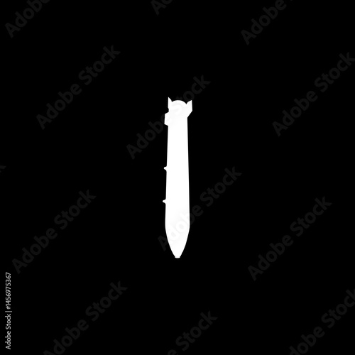 Atomic Bomb Silhouette, can use for Art Illustration, Icon, Symbol, Pictogram, News Illustration, or Graphic Design Element. Vector Illustration